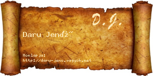 Daru Jenő névjegykártya